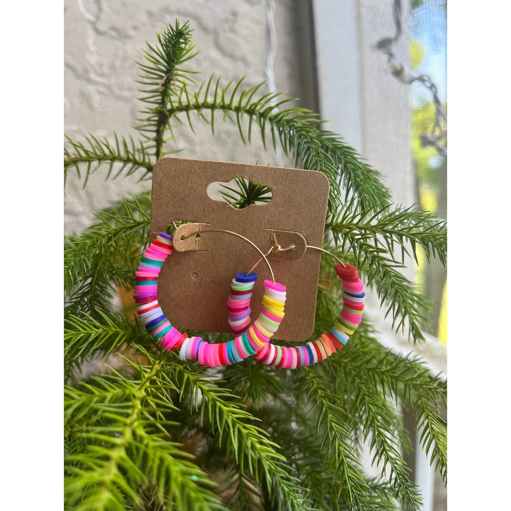 Tropical Multicolor Hoop Earrings